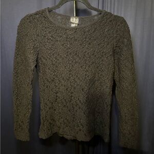 Long sleeve black lace top